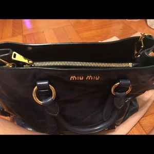 Miu miu patent leather tote